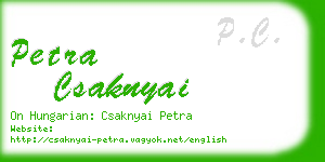 petra csaknyai business card